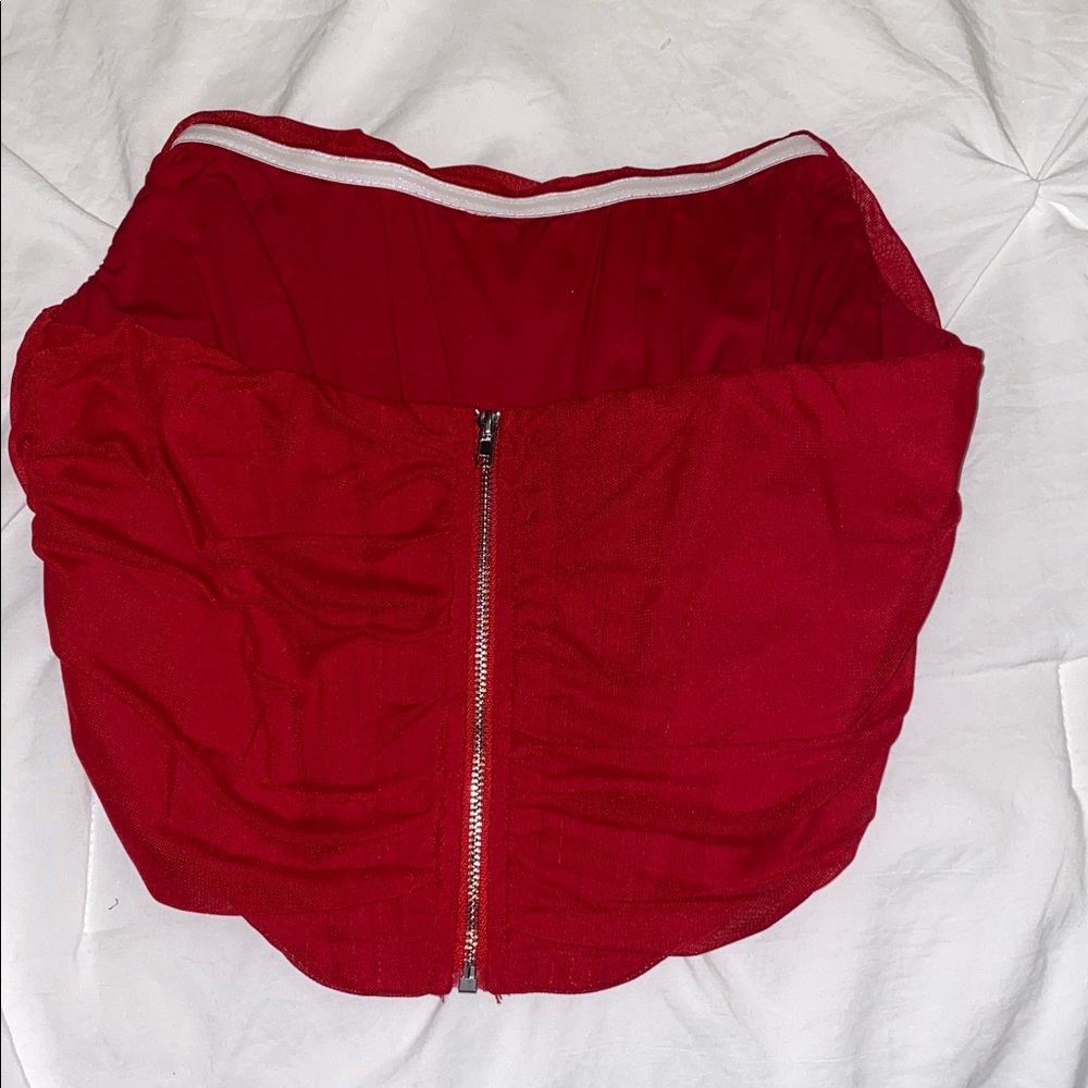 Red Ruched Corset - Picture 2 of 2